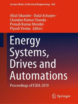 cover image of Energy Systems, Drives and Automations